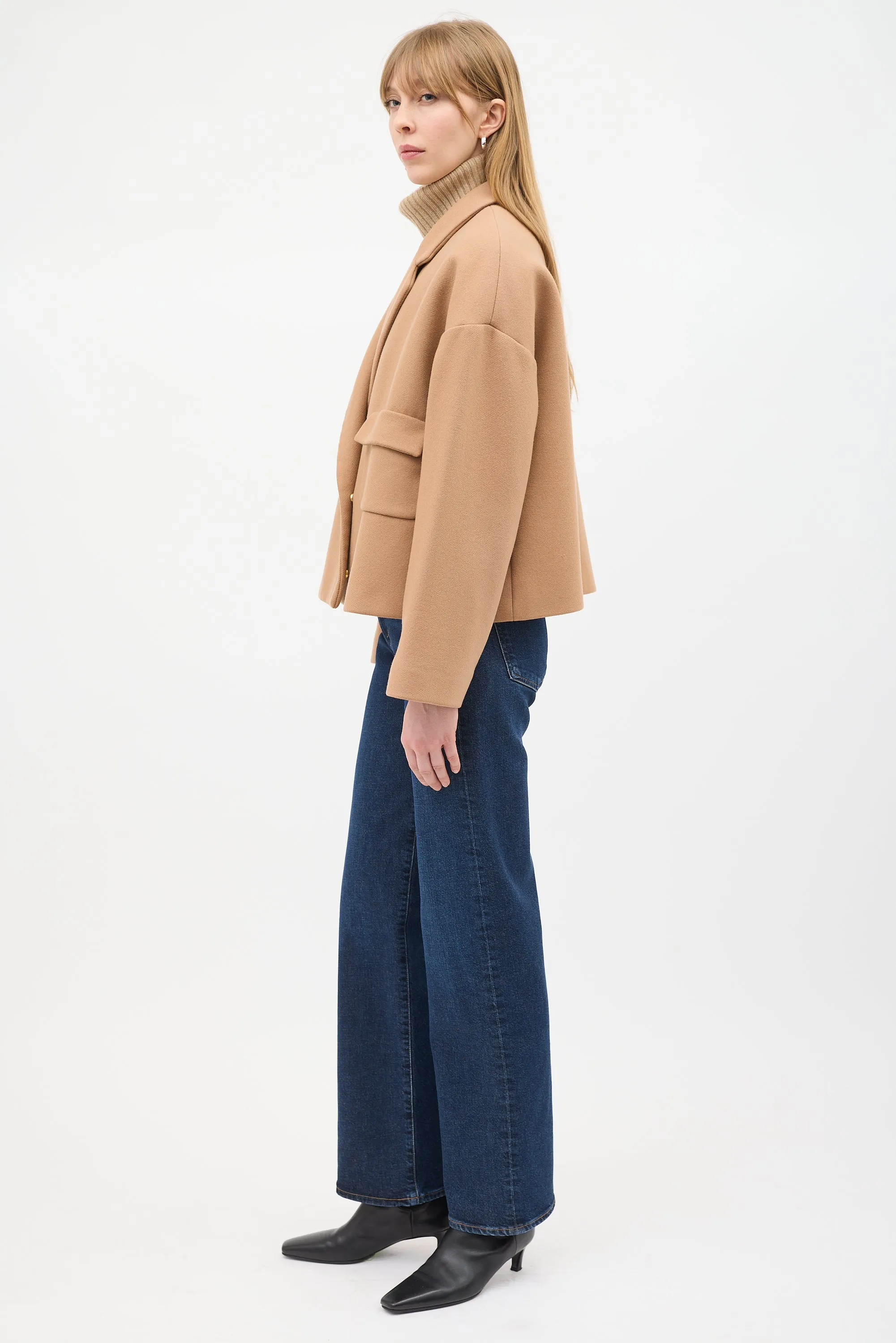 Beige Wool Two Pocket Jacket