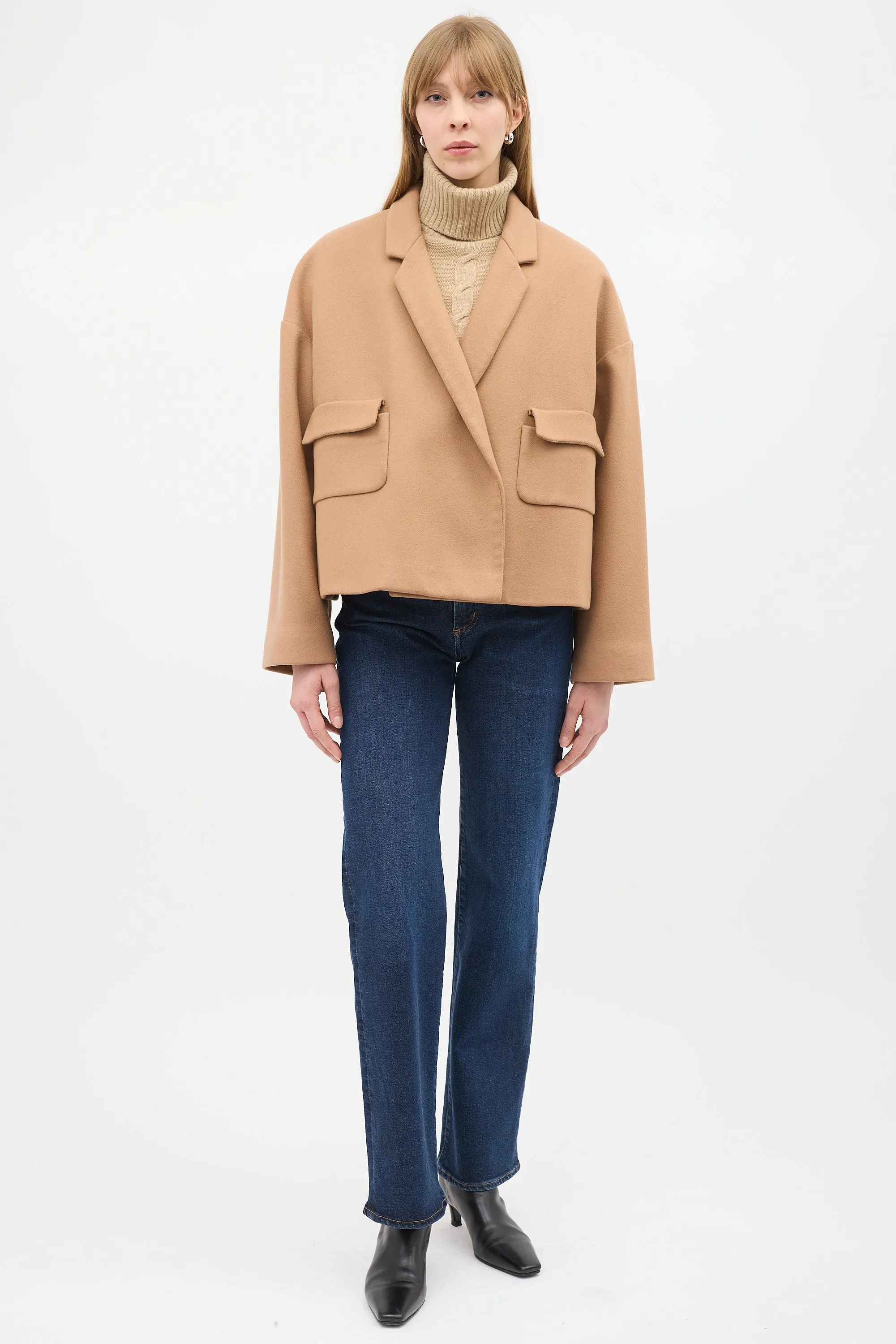 Beige Wool Two Pocket Jacket