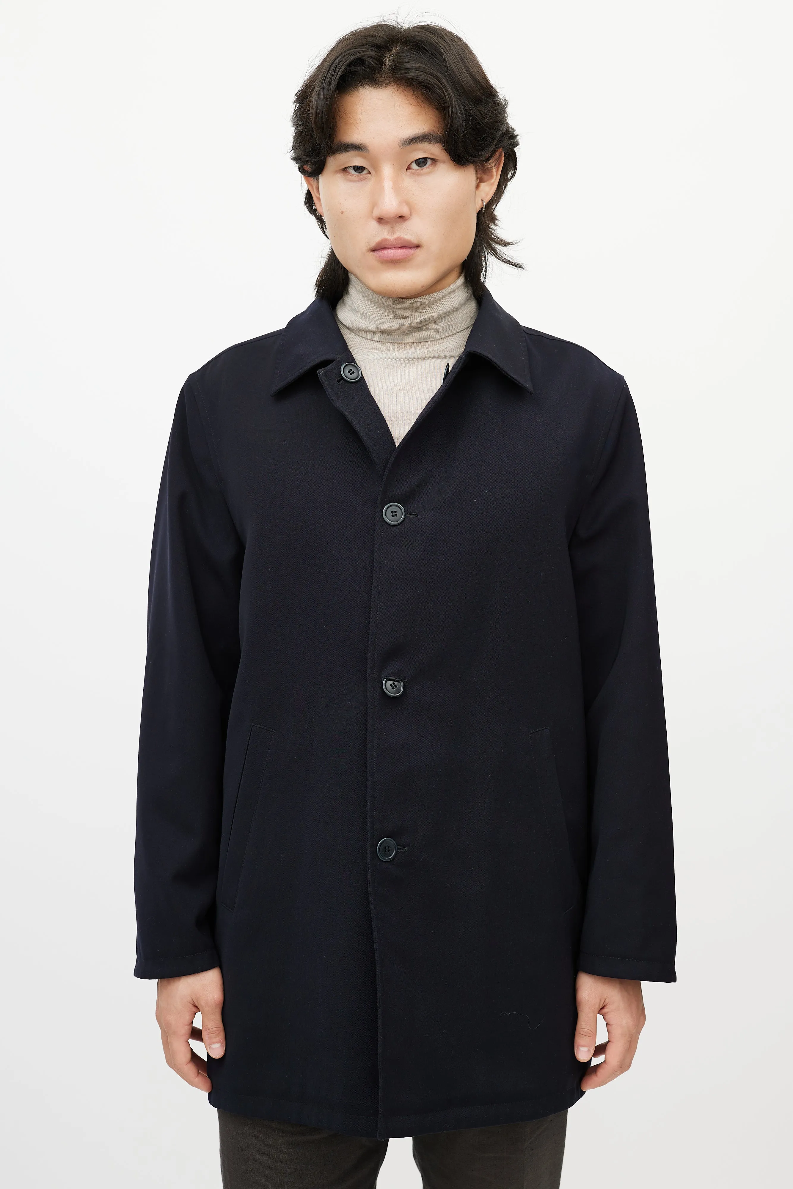 Black Cashmere & Nylon Reversible Jacket