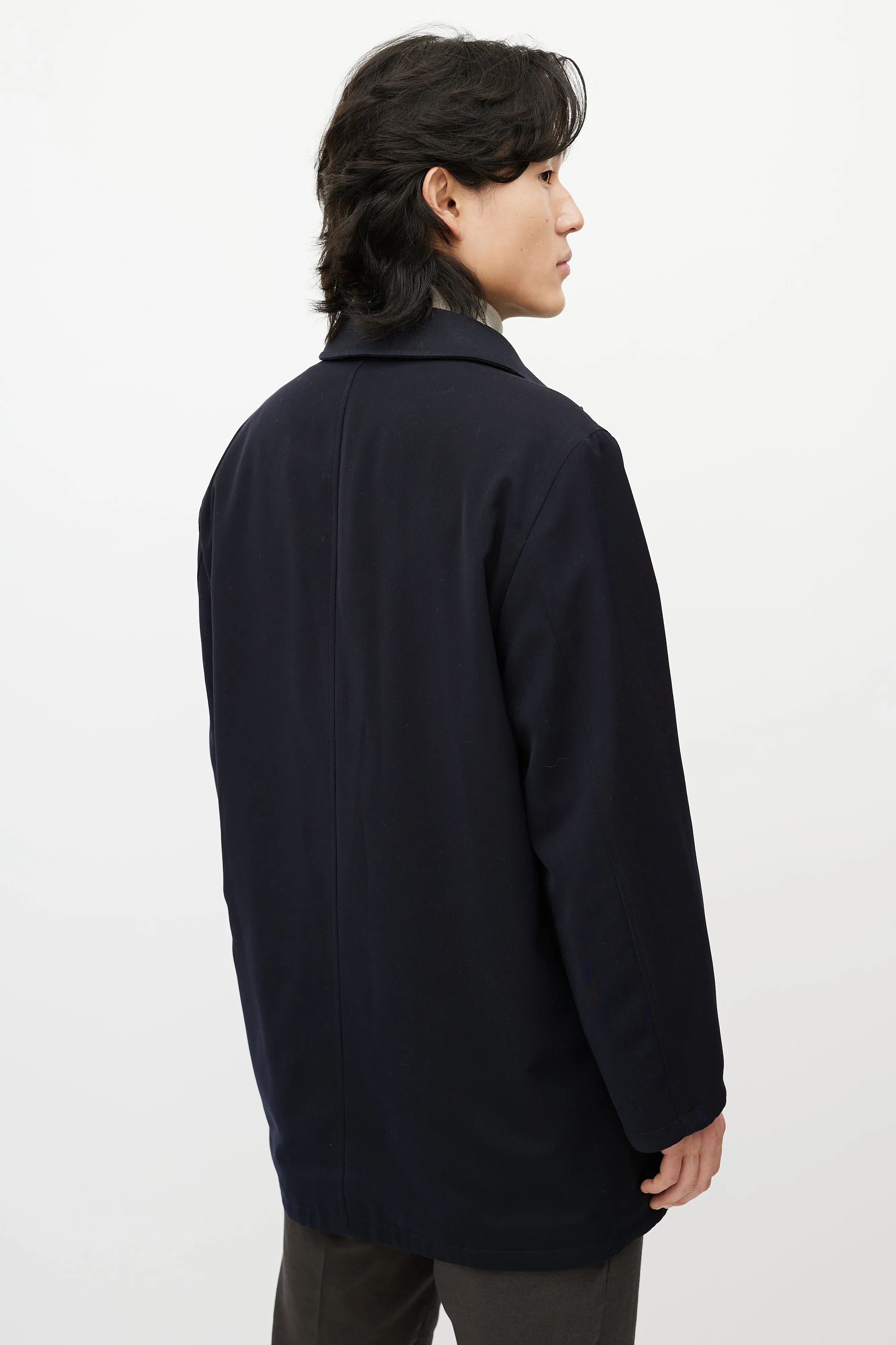 Black Cashmere & Nylon Reversible Jacket