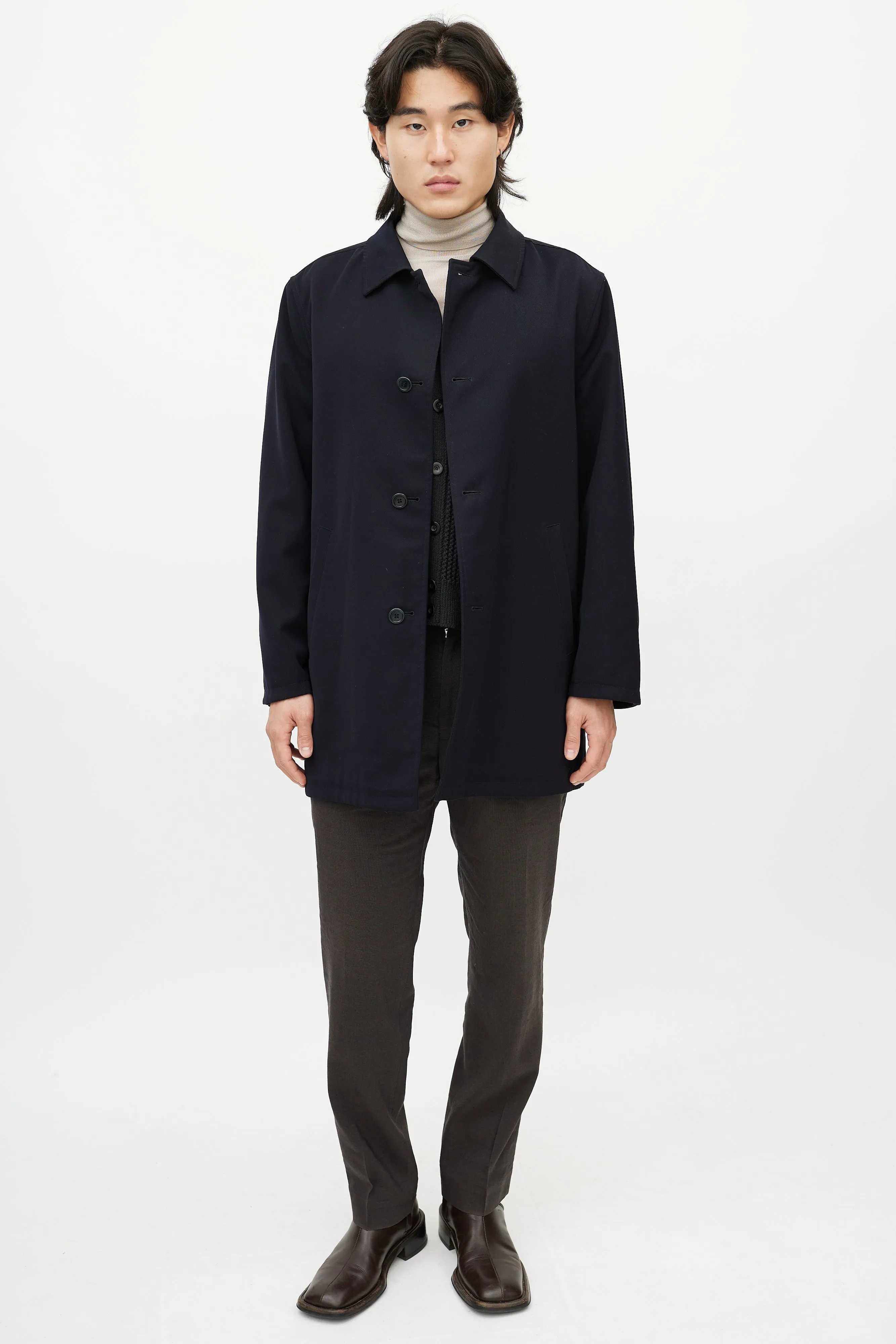 Black Cashmere & Nylon Reversible Jacket