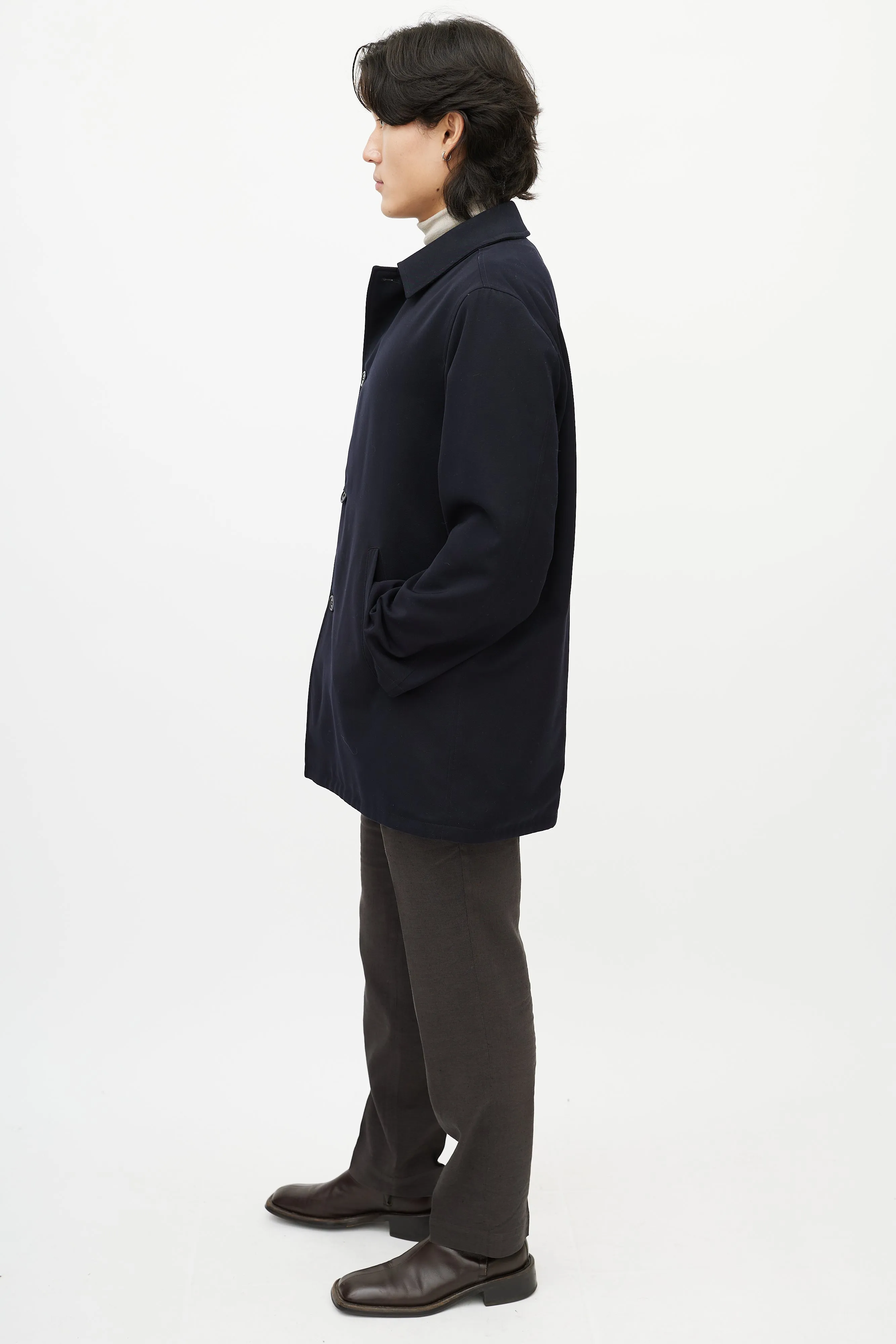 Black Cashmere & Nylon Reversible Jacket