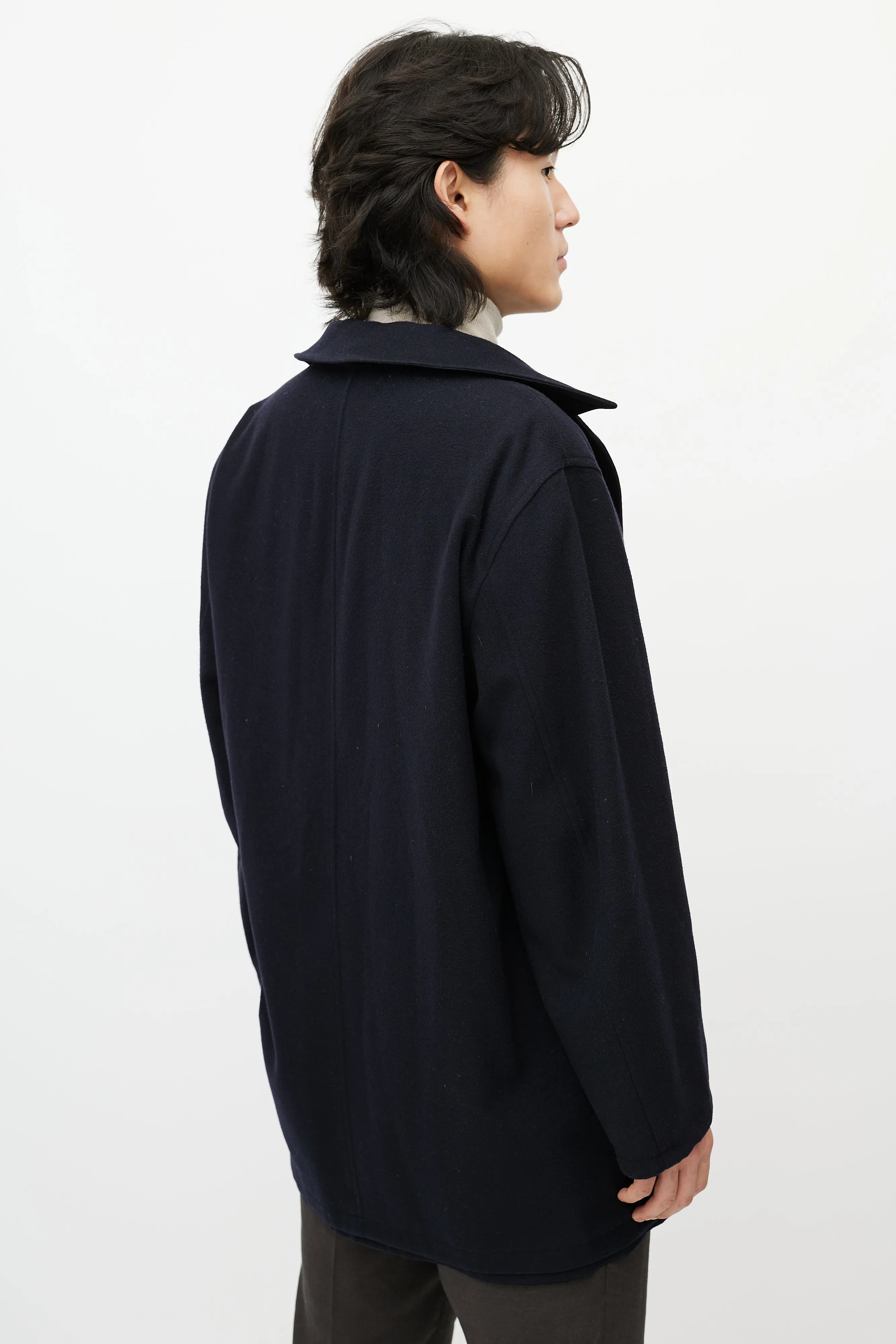 Black Cashmere & Nylon Reversible Jacket