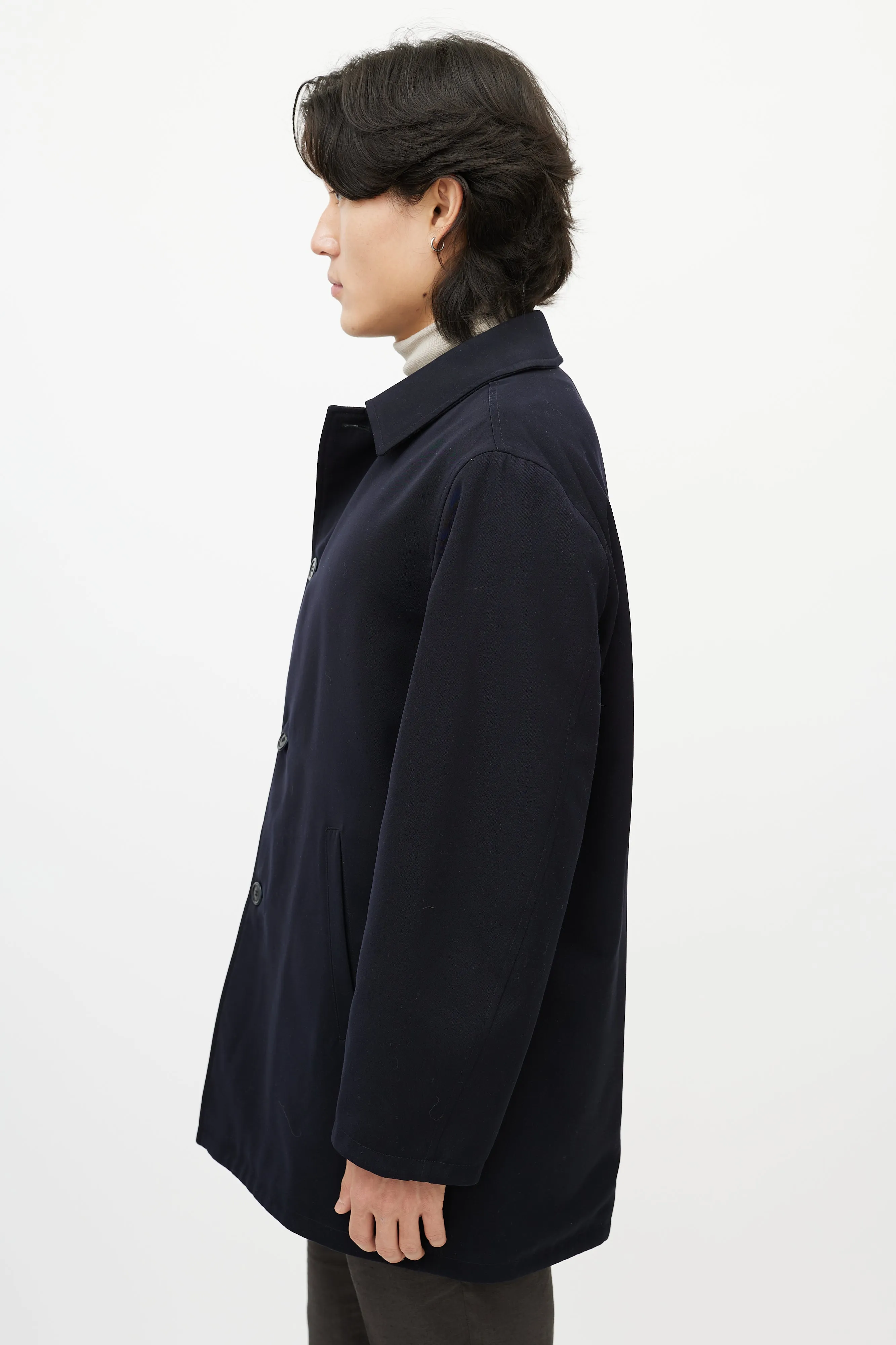 Black Cashmere & Nylon Reversible Jacket