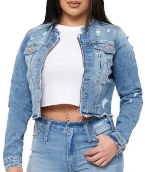 Blue Planet International Denim Jacket Crop Denim