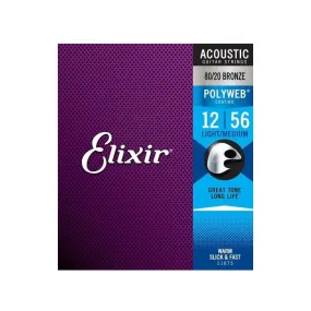 Elixir Polyweb Acoustic Strings Light Medium 12-56
