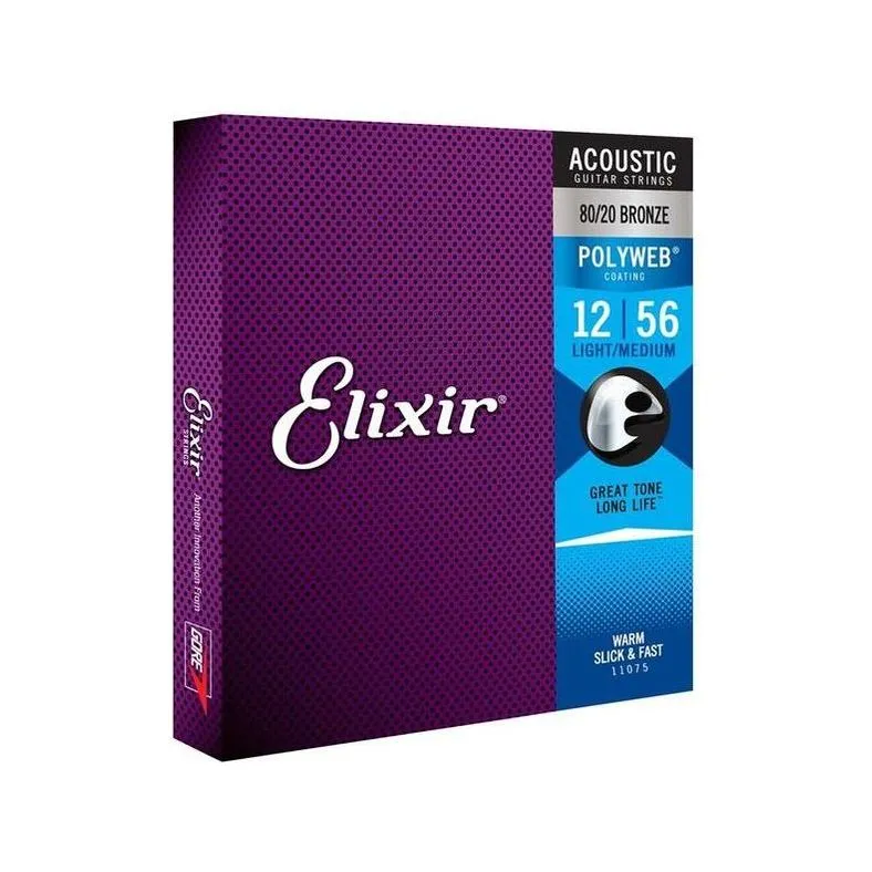Elixir Polyweb Acoustic Strings Light Medium 12-56