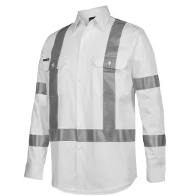 JB'S WEAR BIOMOTION NIGHT 190G SHIRT WITH REFLECTIVE TAPE - WHITE