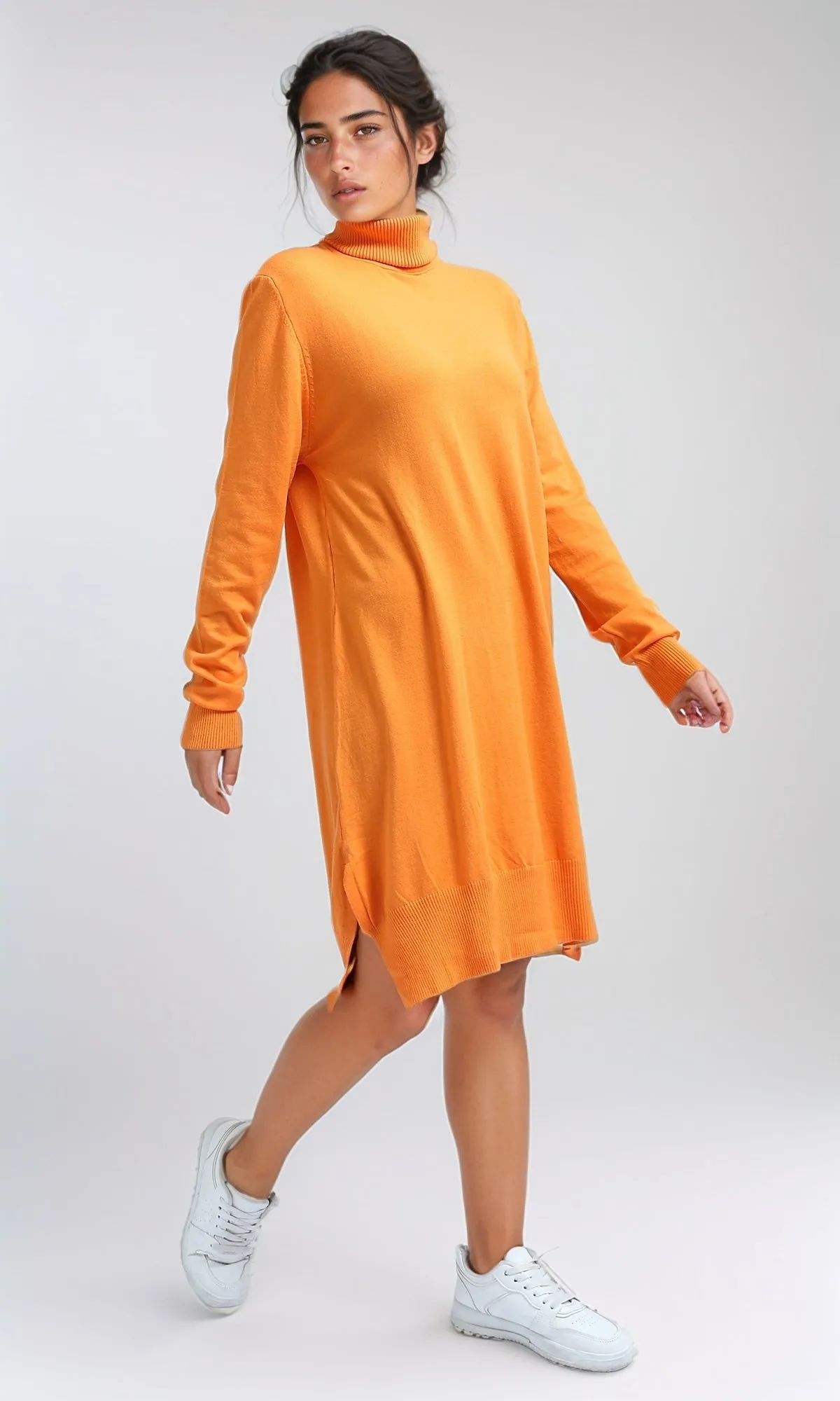 O201302 - Long Sleeves Pullover with Slits - Orange
