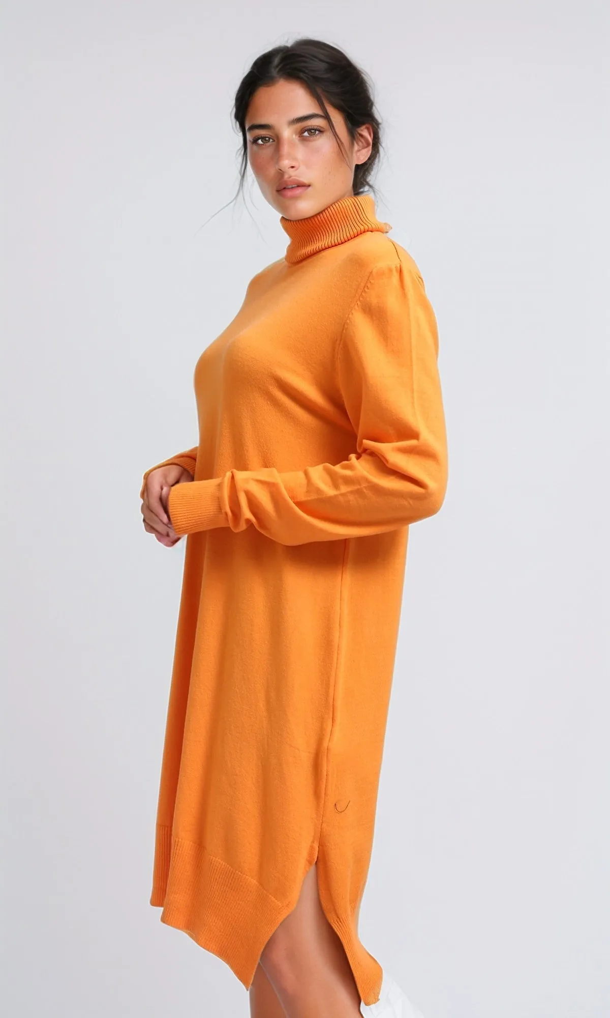O201302 - Long Sleeves Pullover with Slits - Orange
