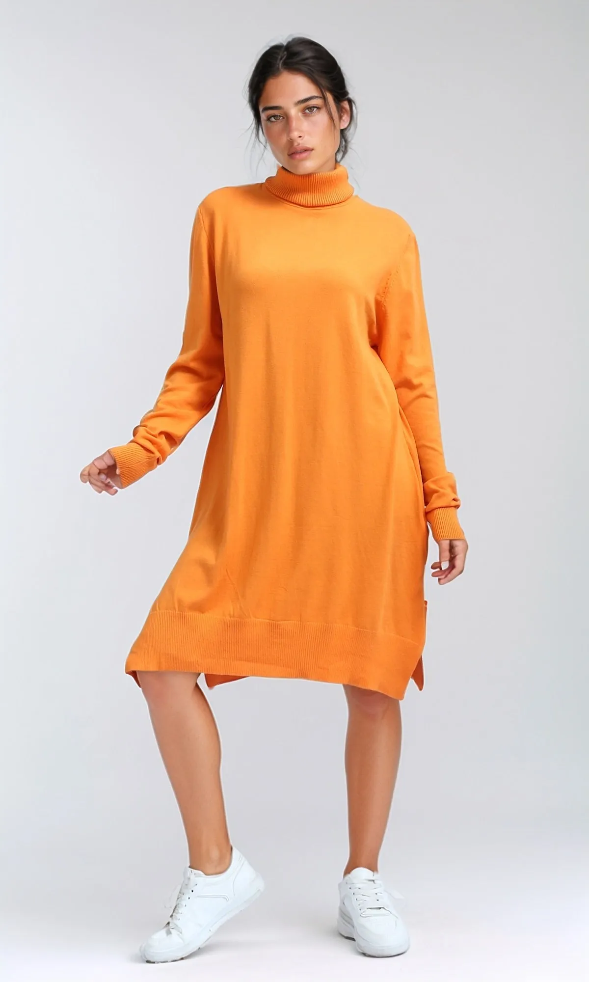 O201302 - Long Sleeves Pullover with Slits - Orange