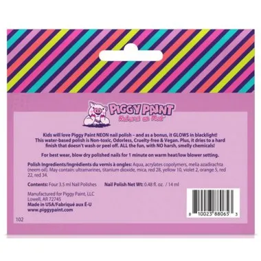 Piggy Paint 4 Neon Fun Polish Box Set 3.5ml