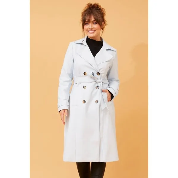 PRATISHA DOUBLE BREASTED LEATHER COAT