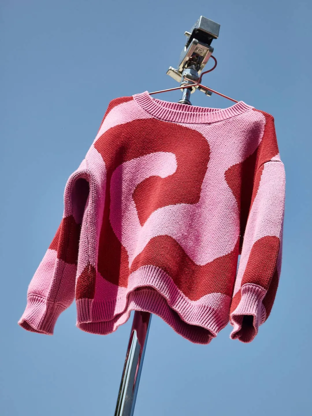 Raspberry Swirl Cotton Sweater