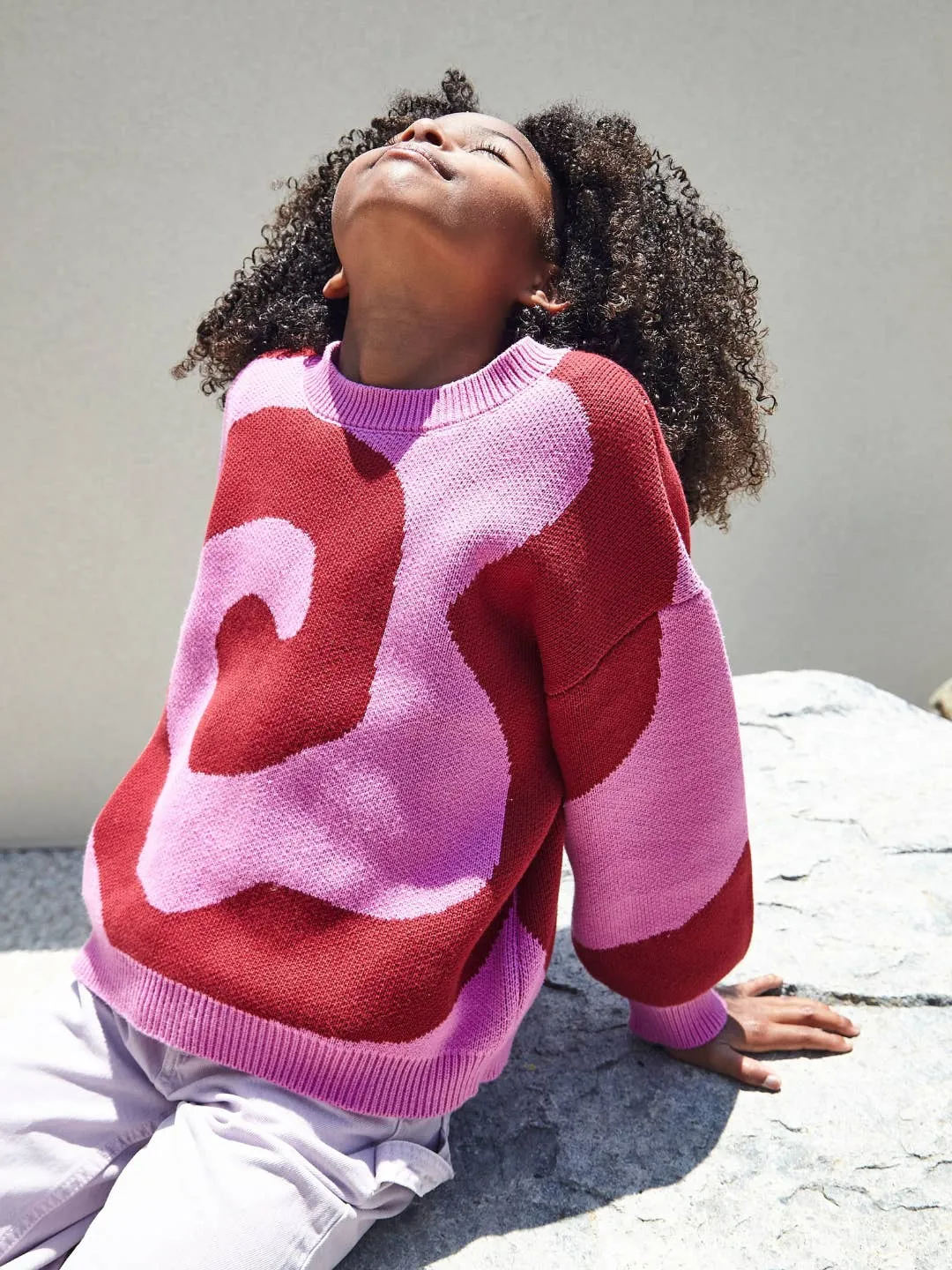 Raspberry Swirl Cotton Sweater