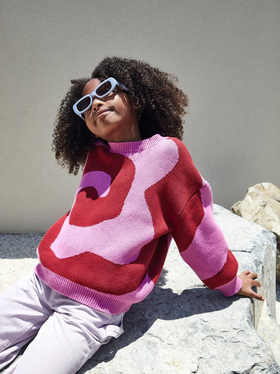 Raspberry Swirl Cotton Sweater