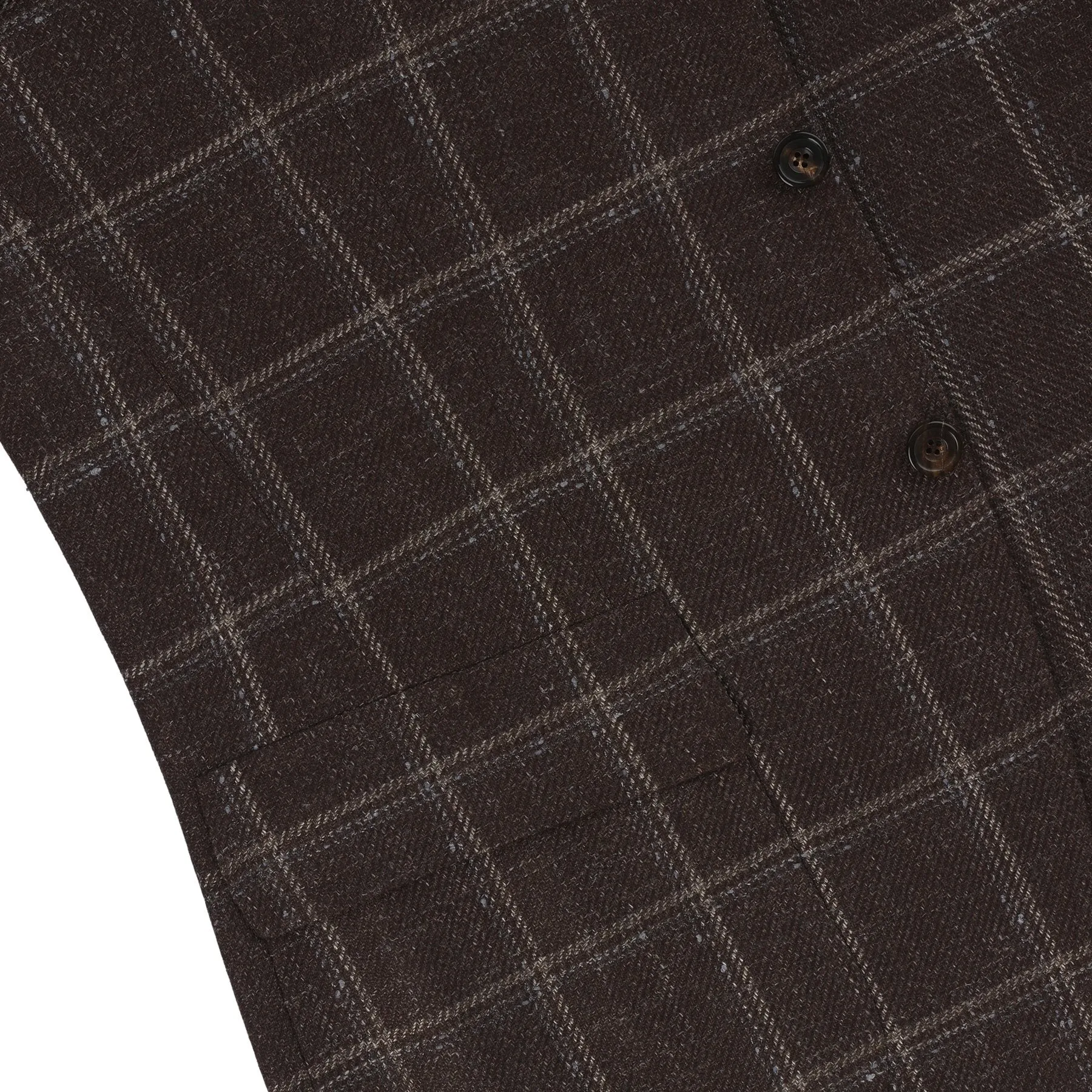 Single-Breasted Cashmere and Linen-Blend Windowpane Jacket in Brown