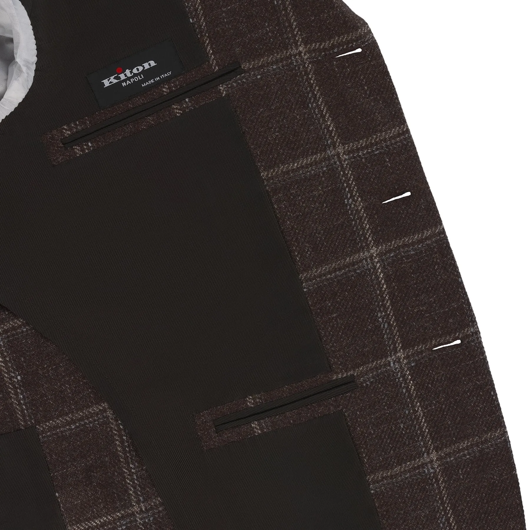 Single-Breasted Cashmere and Linen-Blend Windowpane Jacket in Brown