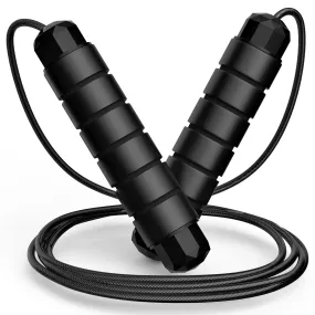 Tangle-Free Rapid Speed Jumping Rope Cable with Ball Bearings for Women, Men, and Kids, Adjustable Steel Jump Rope Workout with Foam Handles for Fitness, Home Exercise & Slim Body