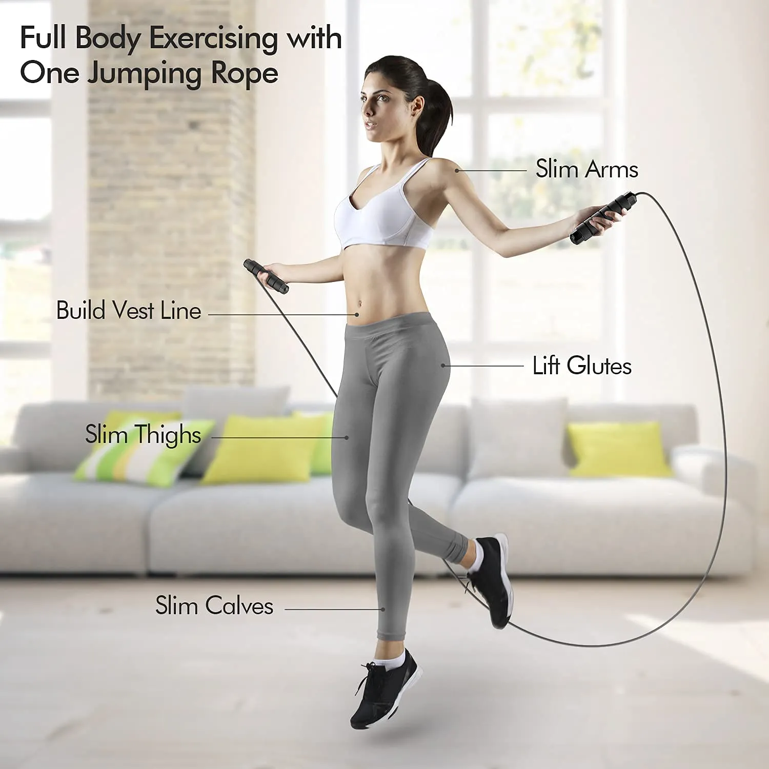 Tangle-Free Rapid Speed Jumping Rope Cable with Ball Bearings for Women, Men, and Kids, Adjustable Steel Jump Rope Workout with Foam Handles for Fitness, Home Exercise & Slim Body