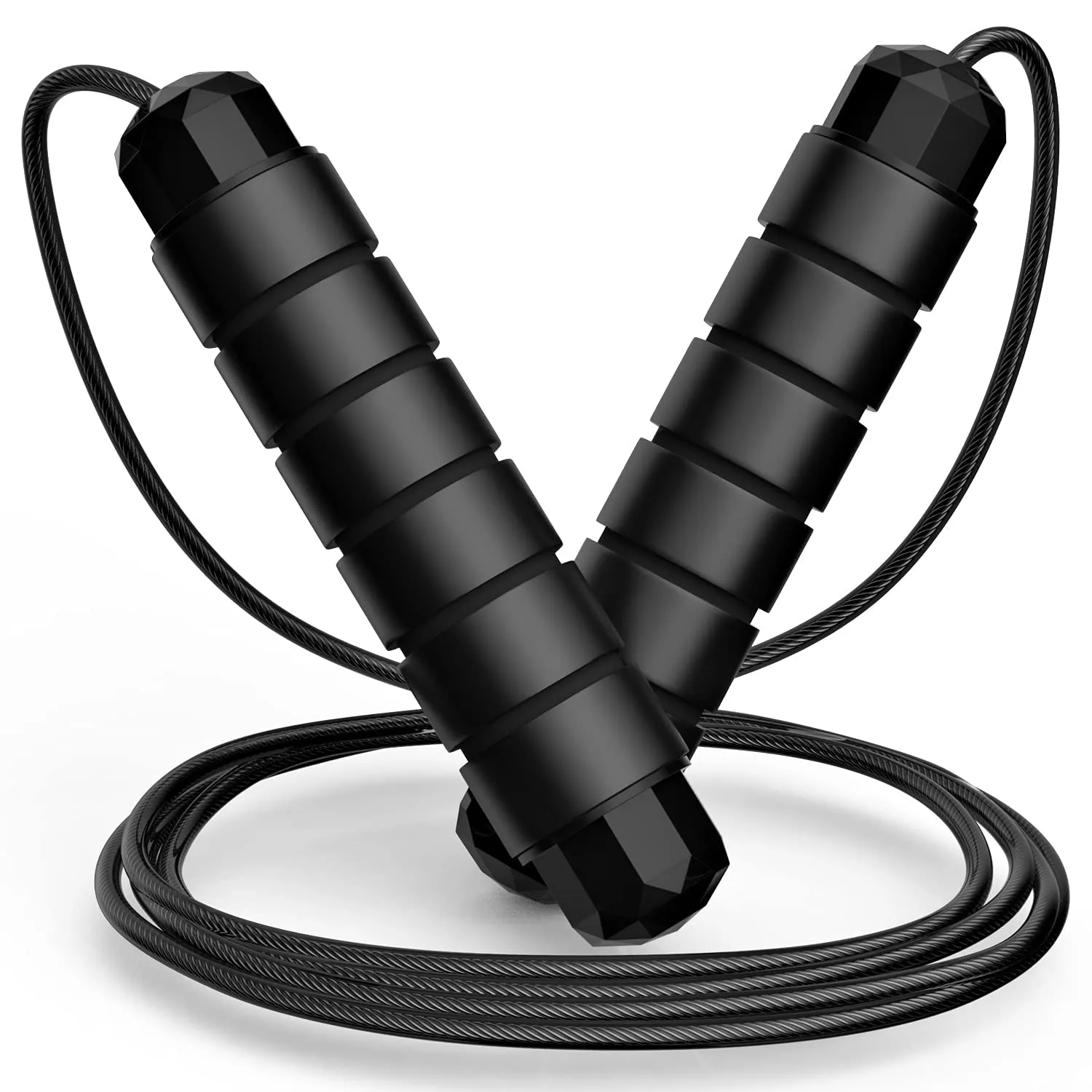 Tangle-Free Rapid Speed Jumping Rope Cable with Ball Bearings for Women, Men, and Kids, Adjustable Steel Jump Rope Workout with Foam Handles for Fitness, Home Exercise & Slim Body