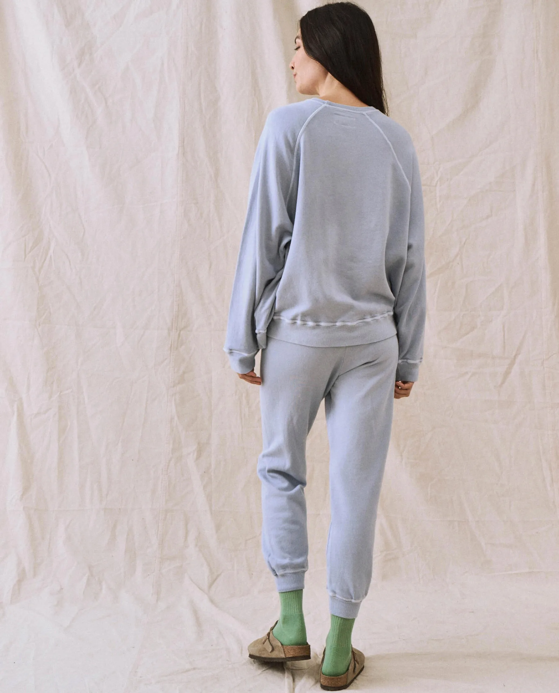 The Cropped Sweatpant. Solid -- Whisper Blue