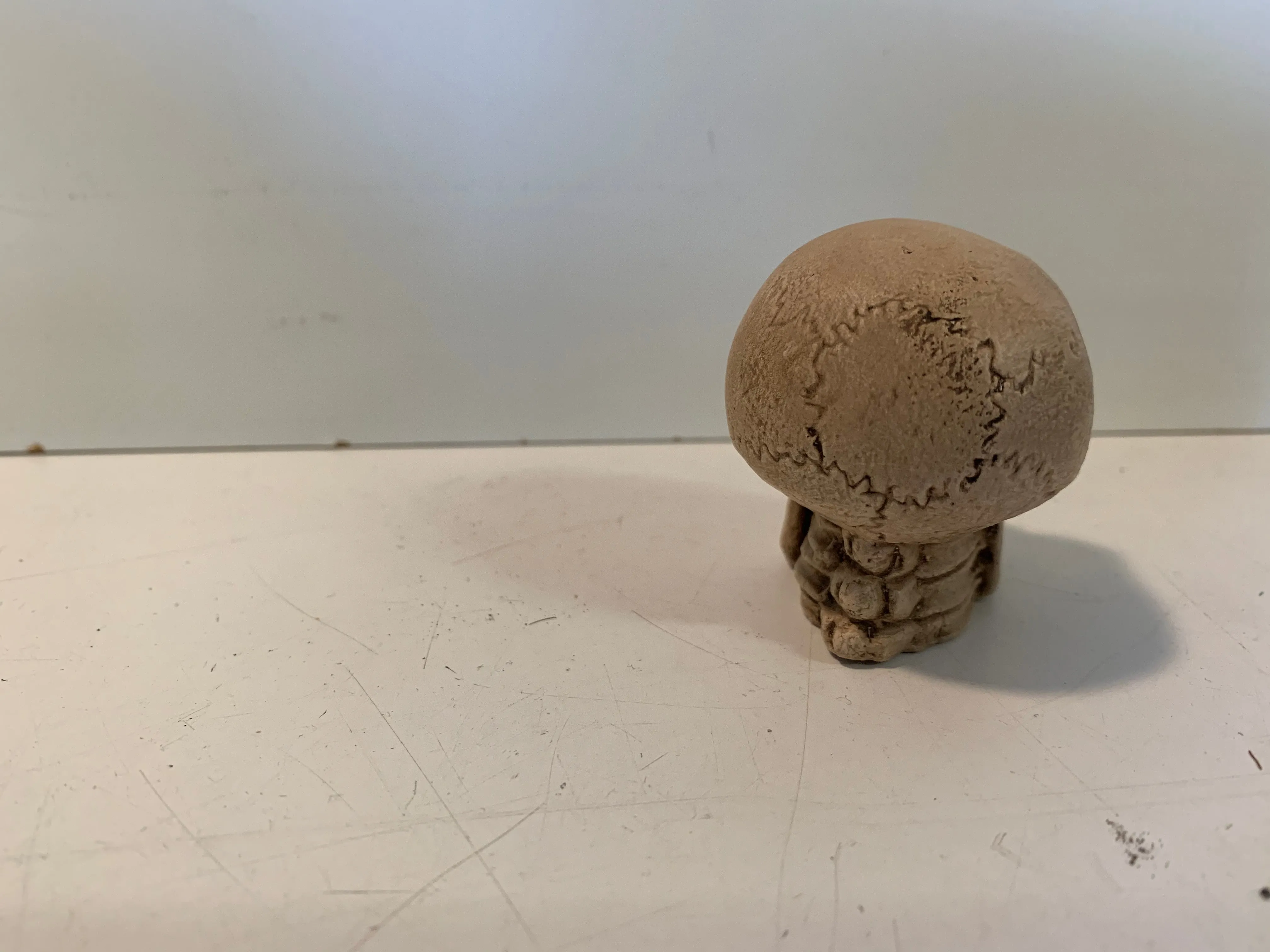 Vintage Homemade Ceramics Skull Figurine Halloween