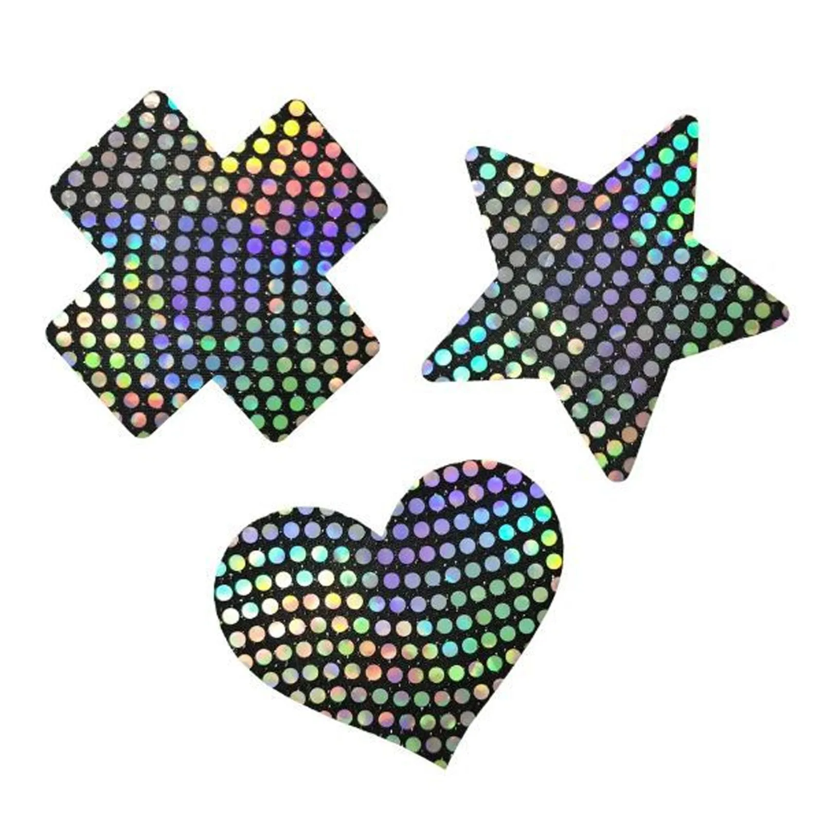 Yomorio 3 Pack Black Reflective Pasties Polka Dot Nippe Covers Pasties