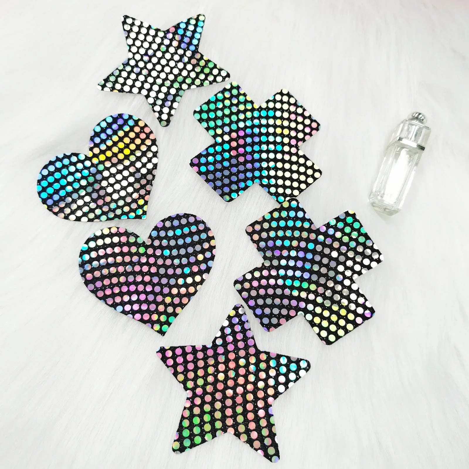 Yomorio 3 Pack Black Reflective Pasties Polka Dot Nippe Covers Pasties